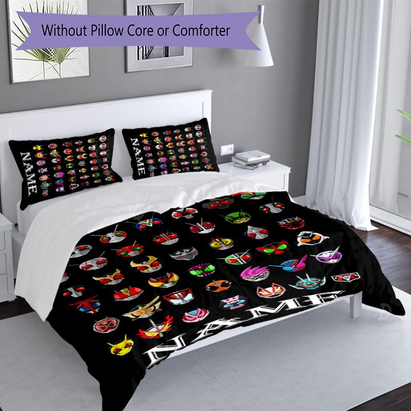 3pcs Custom Name Kamen Rider Decade Set,Includes 1 Duvet Cover and 2 Pillowcases,All-season Bedroom Decor