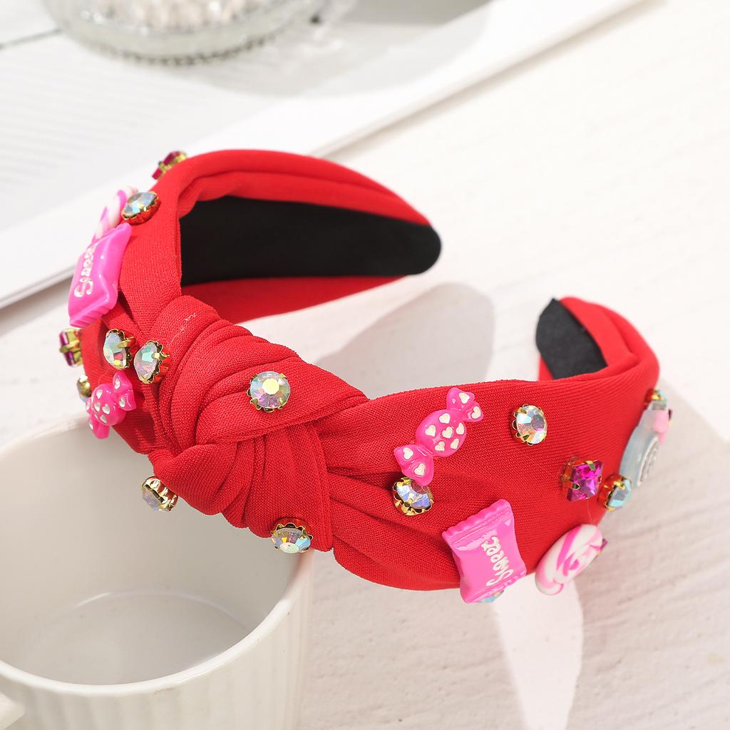 Luxury Headbands For Women Baroque Rhinestone Pearl Headbands Hair Band Wide Festival Hair Accessories Head Hoops Pink Red