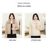 Fashionable Women's Faux Mink Fur Cardigan with Large Collar – Warm Knit Sweater for Autumn/Winter