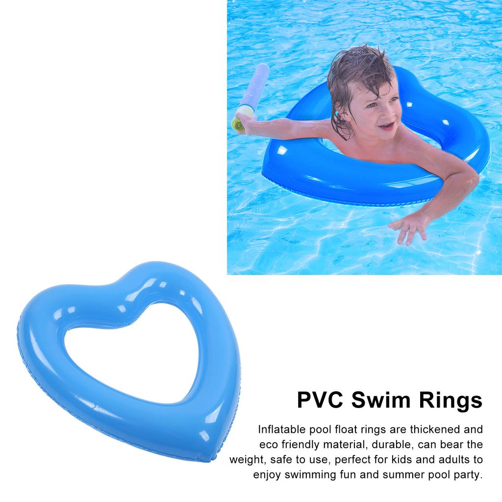 Heart Shaped Swimming 45cm Thick Tear Resistant PVC Material Inflatable Pool Rings for Pool Party Beaches
