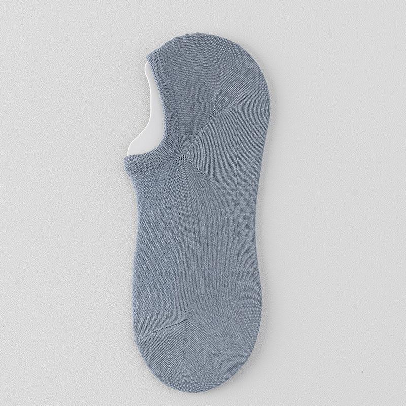 

Мужские летние ультратонкие дышащие носки-следки из сетки с силиконовой противоскользящей пяткой, не скатывающиеся, однотонные простые невидимые носки 1 pair светло-синий