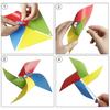 10Pcs Plastic Pinwheel Party DIY Windmill Wind Spinners for Toy Garden Lawn Decor