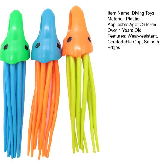 3Pcs Diving Pool Pool Toys for Kids Octopus Summer Diving Fish Training Toys Swimming Pool Game