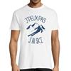 Men's T-shirt - I Can't I Have Skiing - White - Short Sleeves - Multisport - Funny Humor