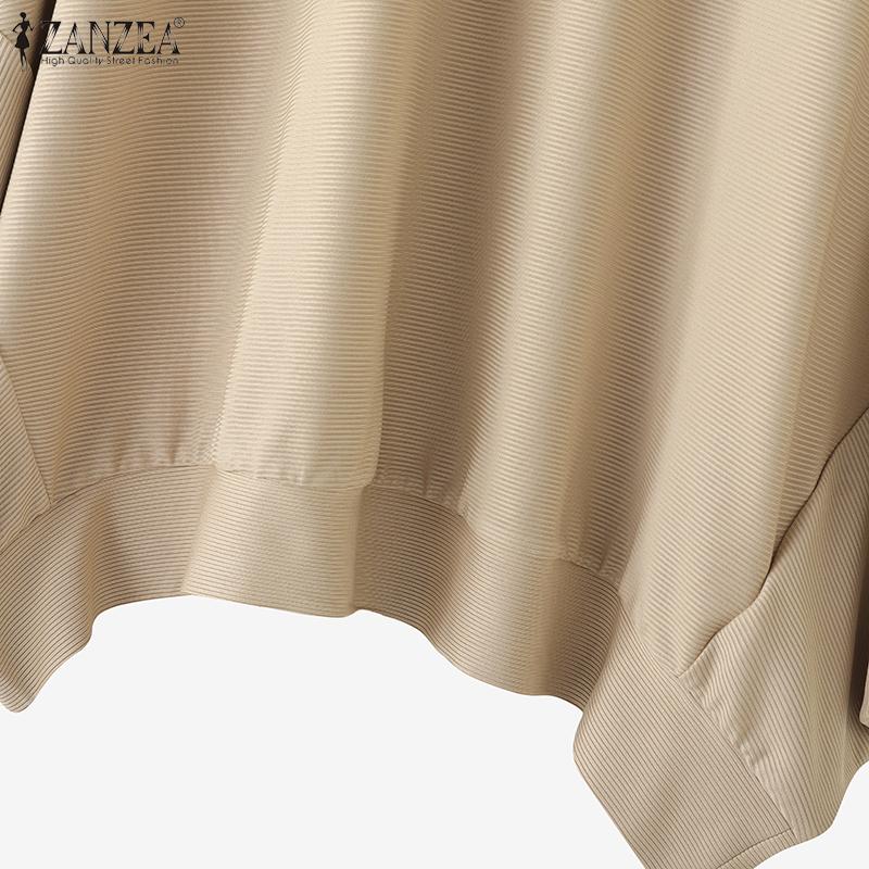 ZANZEA Women Casual Round Neck Batwing Sleeve Loose Blouse