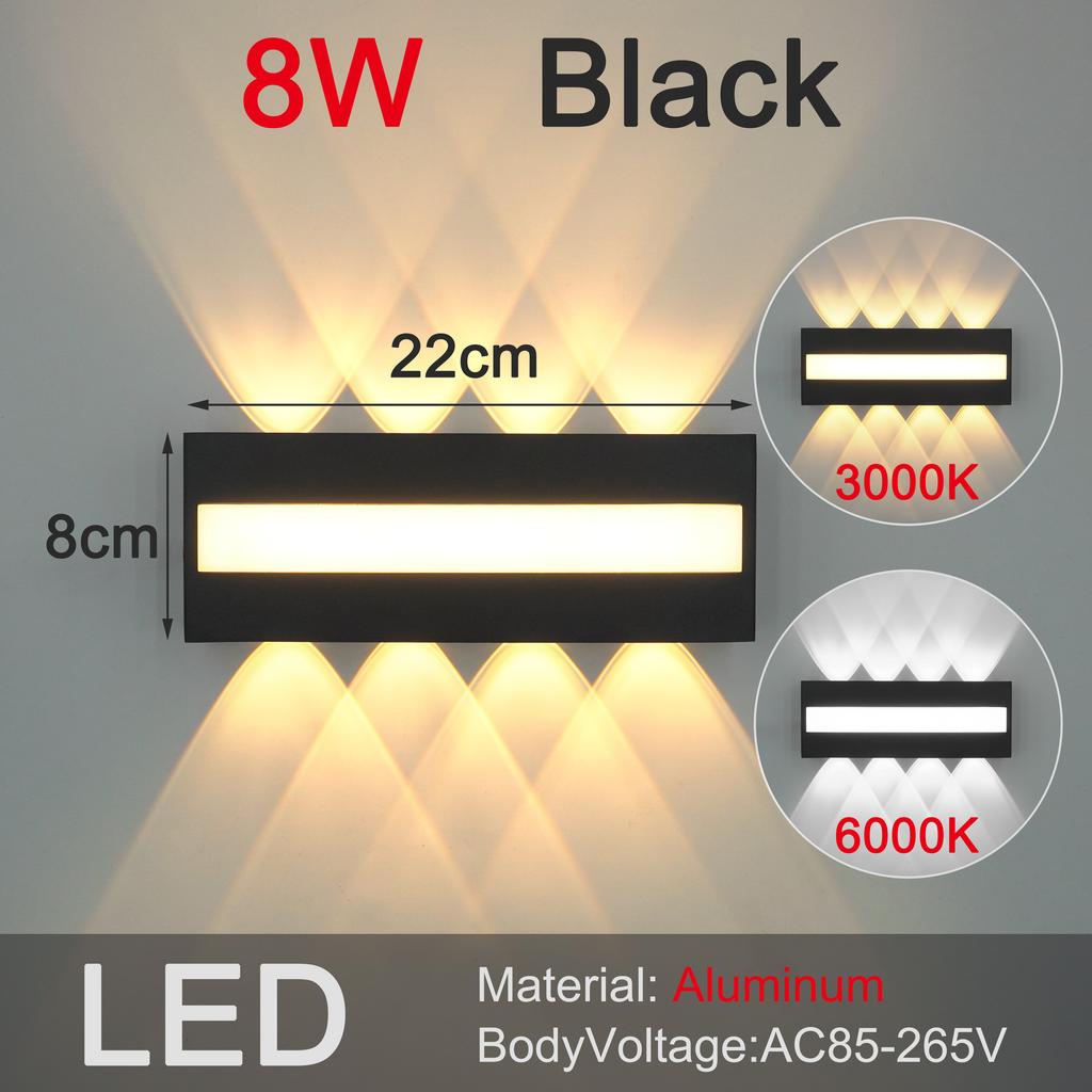 Modern New LED Outdoor Aluminum Wall Lamp Waterproof Porch Garden Balcony Wall Lamp Indoor and Outdoor Light