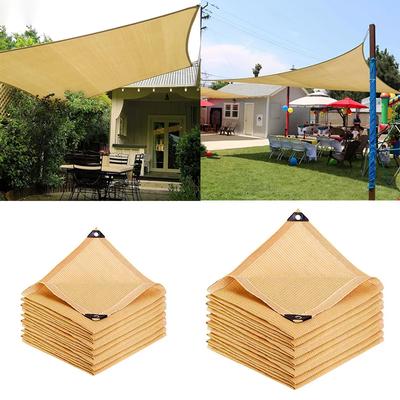 1PC Verstärktes UV-Schutznetz, strapazierfähig, für den Sommer im Freien, langlebig, beige, Wärmedämmnetz, Schattennetz mit Ösen, Beige