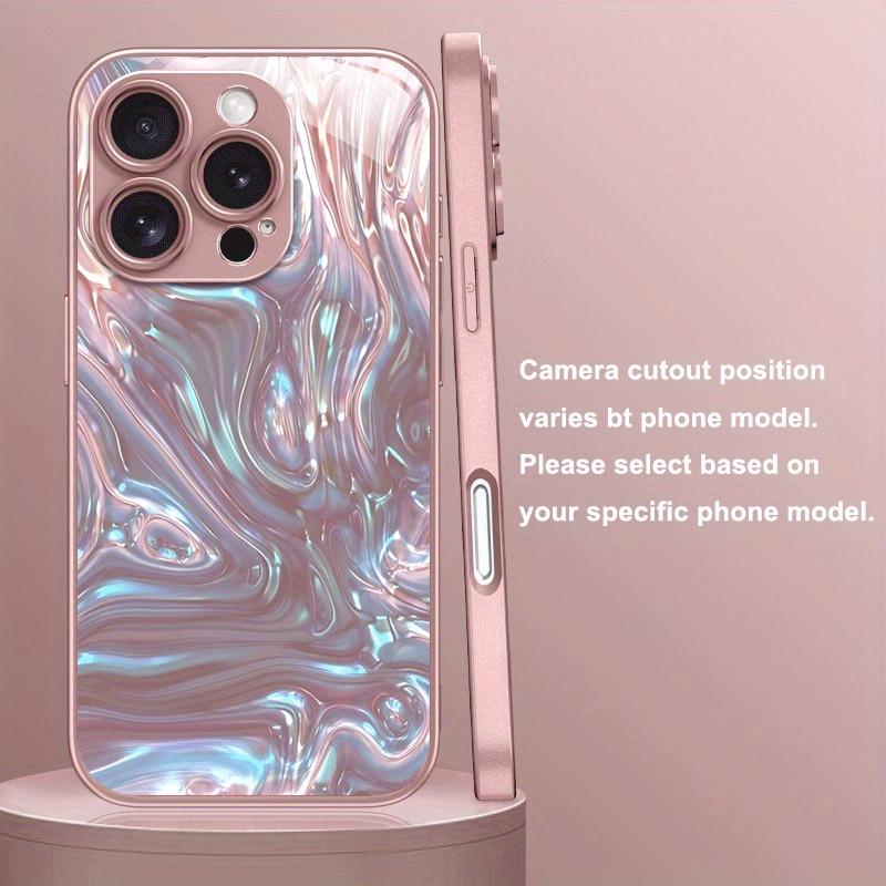 Laserové Texturované Duhové Kovové Skleněné Pouzdro na Telefon Pro iPhone 17 Pro Max 16 15 14 13 12 11 Pro 16 15 Plus 16E 17Air Kryt