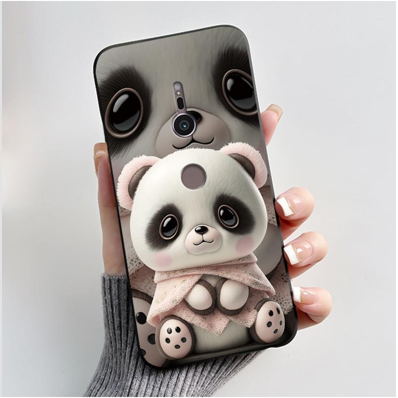 Case For sony Xperia XZ2 XZ3 Black Silicone Soft TPU Phone Case sony XZ2 XZ3 Luxury Cute Love Rabbit Funny Protective Back Cover