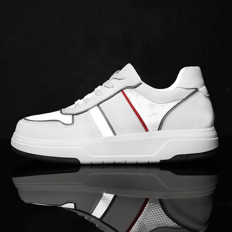 Summer Breathable Elevator Shoes Men Genuine Leather+mesh Increase 6cm Heightening Shoes Moccasins Taller Casual Sports