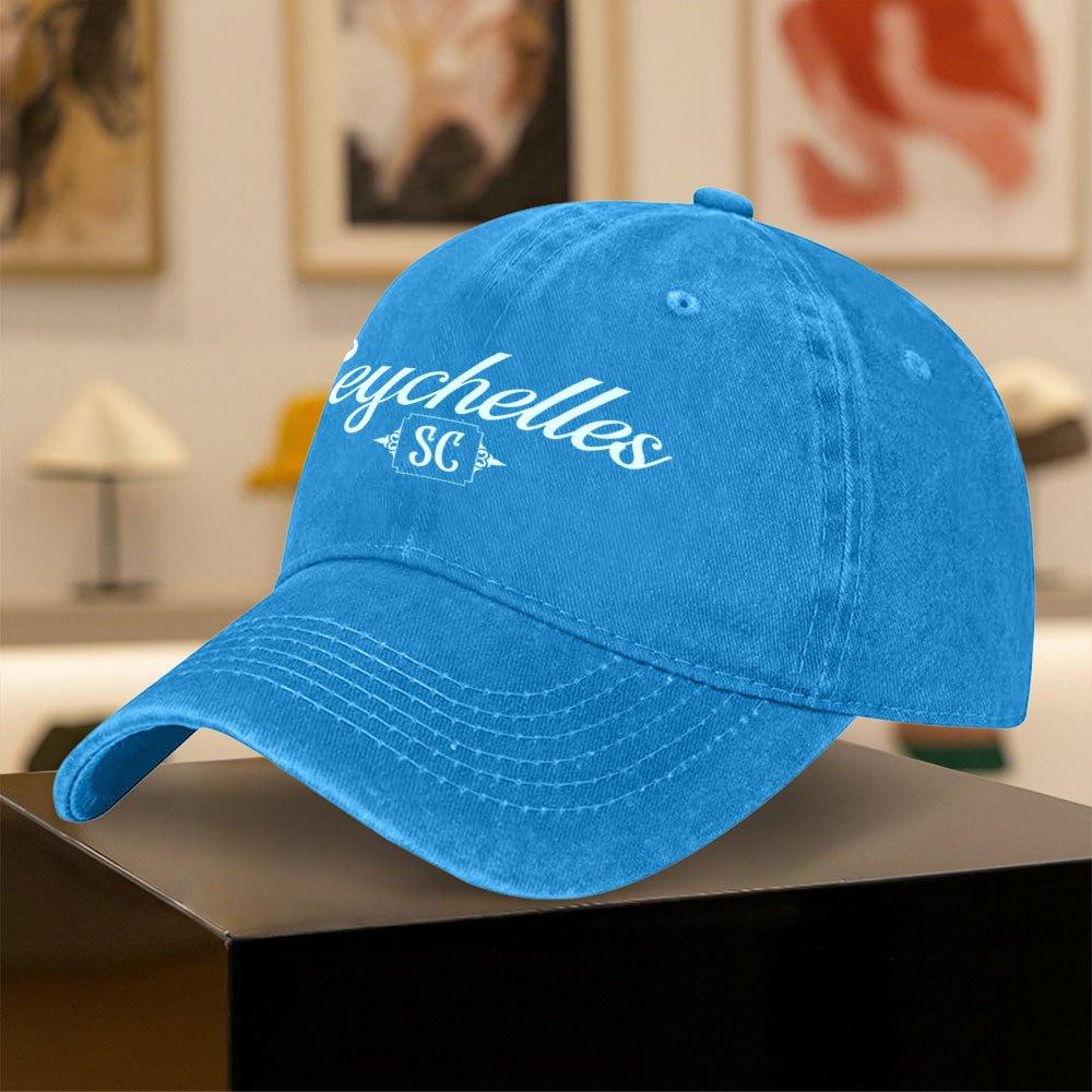 Seychelles SC Printed Baseball Cap Retro FlatBrim Hat for Unisex Women