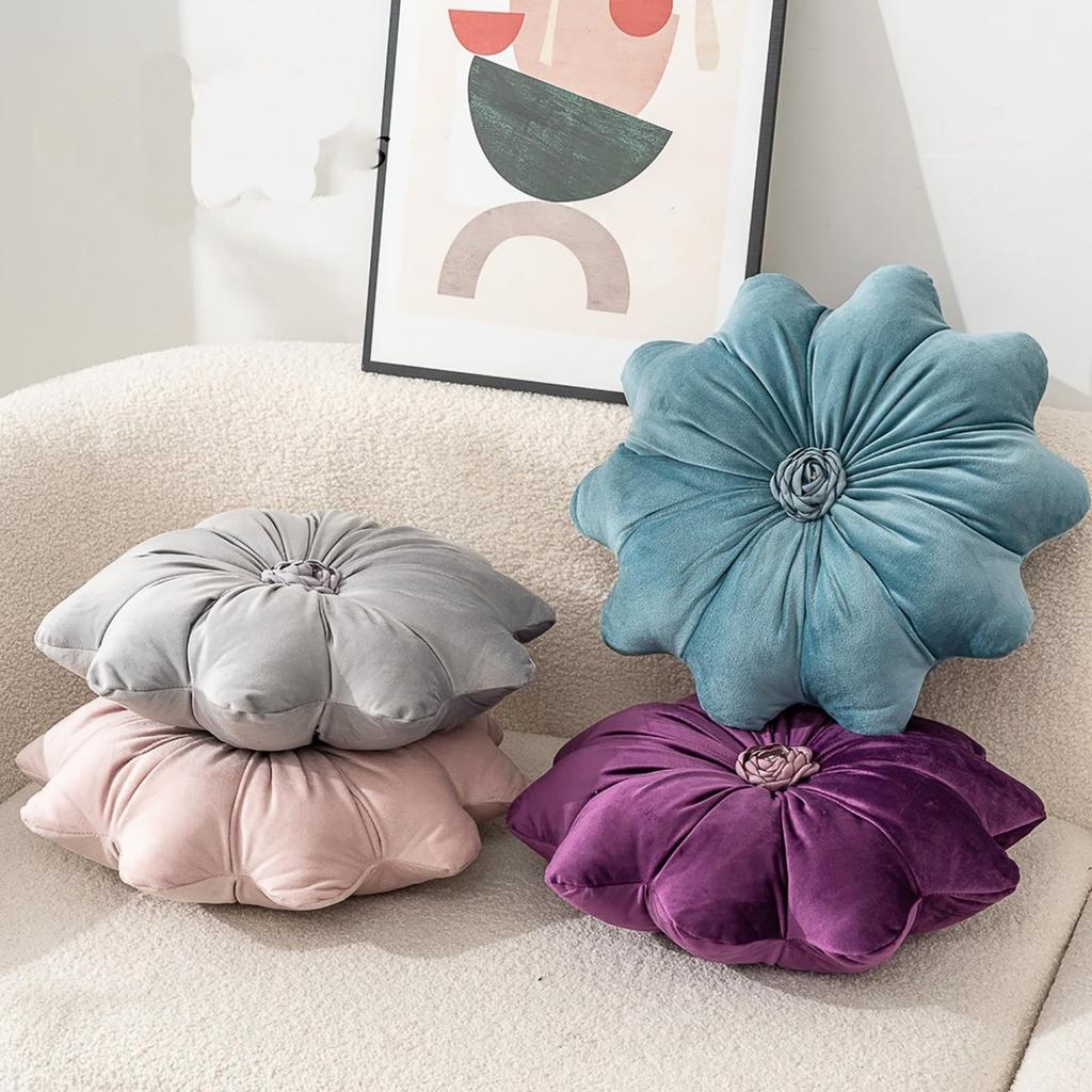 Sunflower Shaped Decorative Throw Pillow Flower Design Cushion Soft Plush Fabric for Sofa Bedroom Living Room Minimalist Style