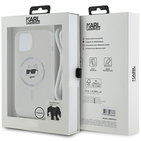 Karl Lagerfeld Klhmp15Shcchnt Iphone 15 / 14 / 13 6.1 Hardcase Transparent Iml Choupette Head & Cord Magsafe