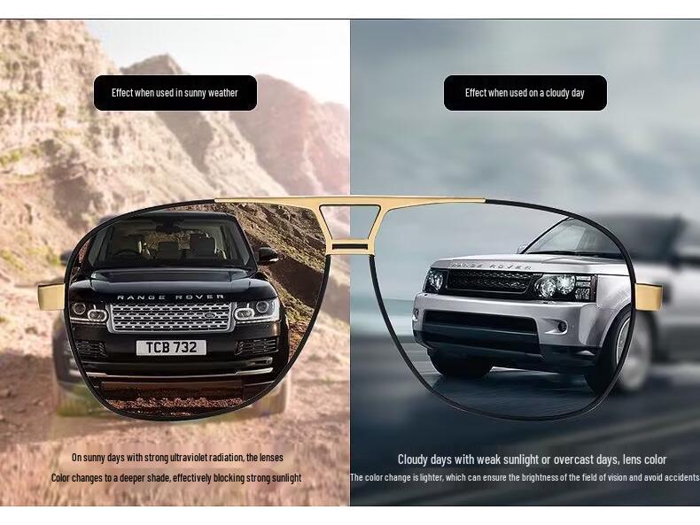 Men's Day & Night Anti-Glare Color-Changing Polarized Sunglasses for Fishing & Driving