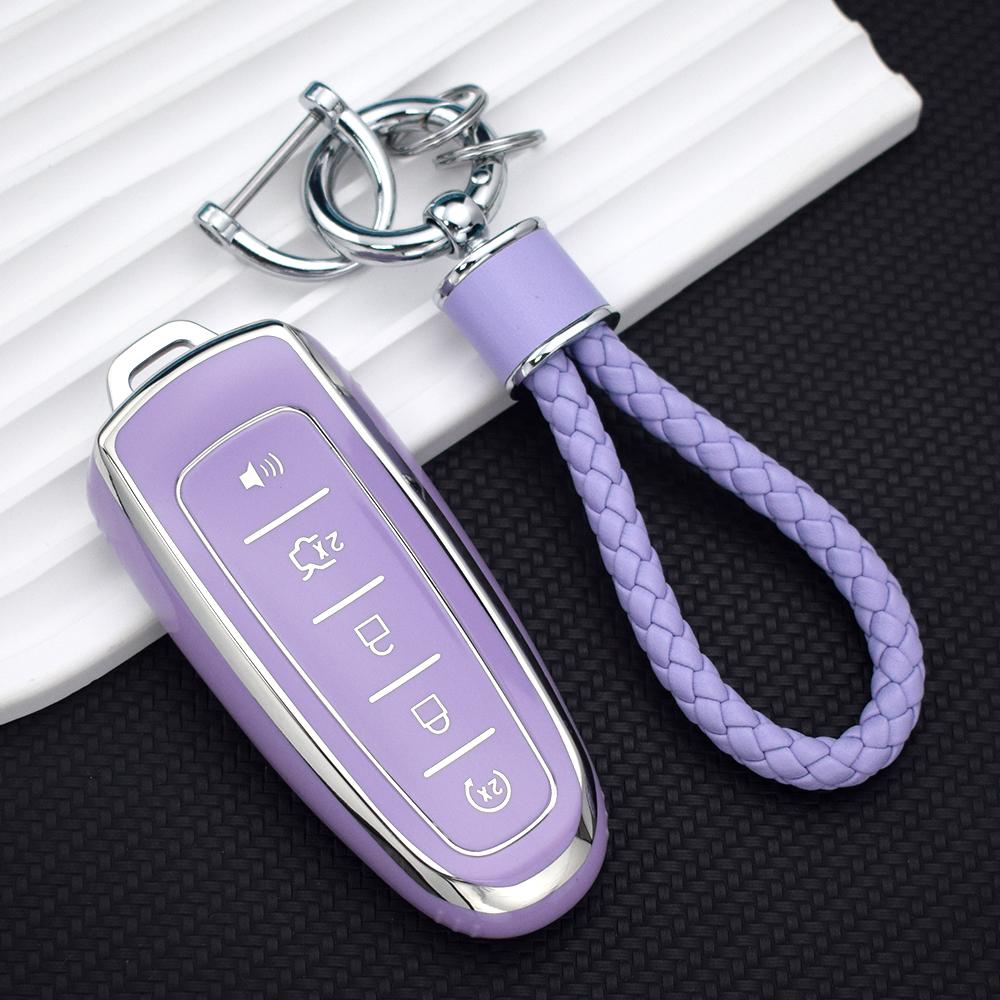 TPU Car Remote Control Key Case Cover Shell Fob Holder For Ford Focus Edge Explorer Expedition C-Max Escape Flex Keychain