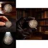 Antique Brass Coin Replica With Silver Plating For Vintage Collectors And Home Decor