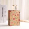 Floral Print Kraft Paper Shopping Bags