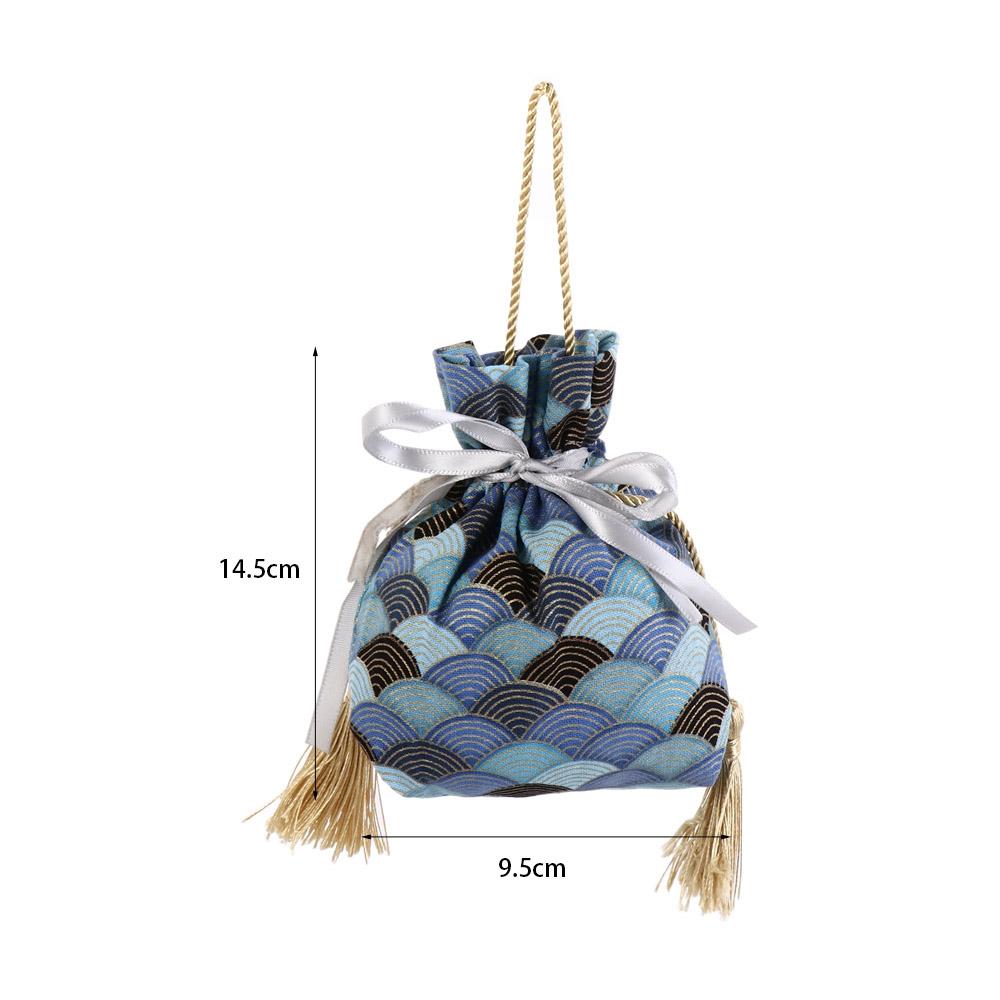 Sakura Floral Bowknot Tassel Handbag Lucky Cat Festive Sugar Bag Ribbon Bow Wrist Bag Outdoor