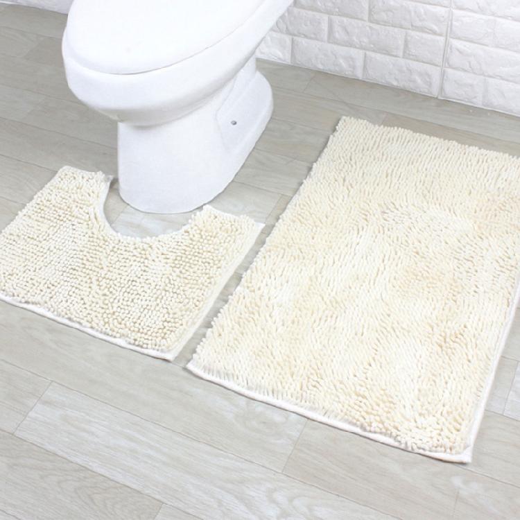 Set aus 2 Badezimmerteppichen Toilettenteppichen Super saugfähige Bodenmatten Europäische Dekoration