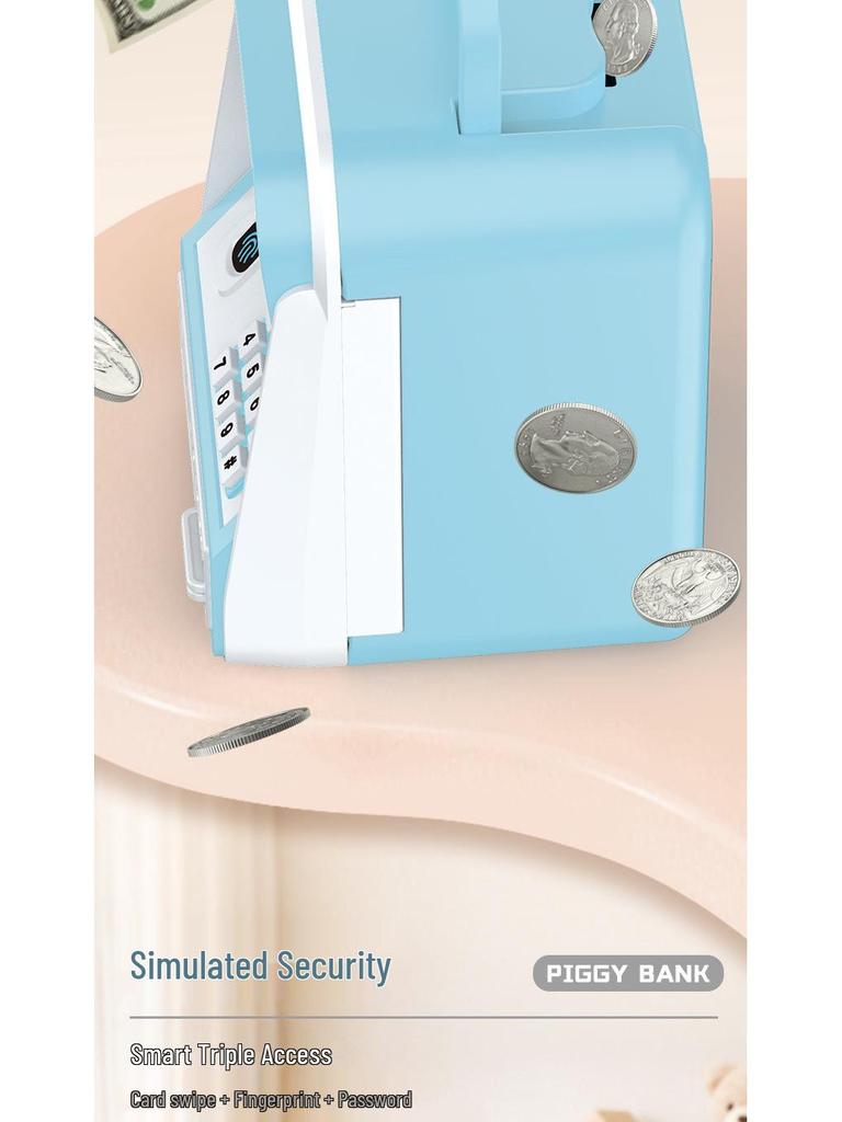 Kinder Fingerabdruck ATM Sparkasse - Intelligente Passwort Tresorbox für Jungen & Mädchen, Neujahrsgeschenk