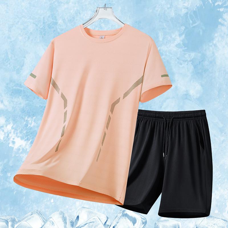 Summer Running Fitness Set Men's Outdoor Men's Leisure Set Two Piece Set