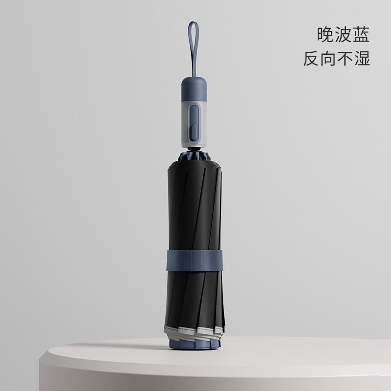 Automatic umbrella, super wind-resistant umbrella, men's large size, thickened and reinforced folding men's special sun umbrella