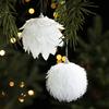 8CM Bílá pěnová vánoční koule ozdoba zasněžená sváteční dekorace lehká flitrovaná vánoční stromek závěsná ozdoba pro domov Nový rok