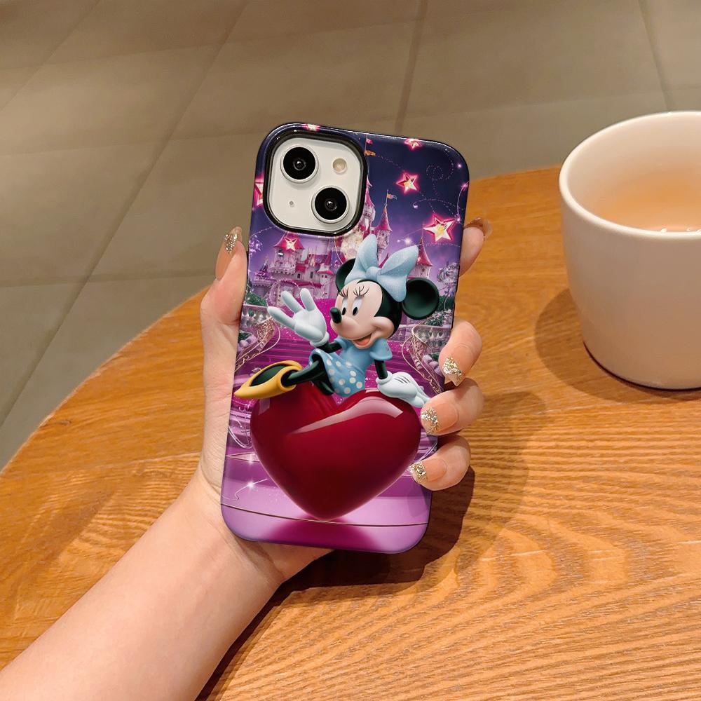 Disney phone case, double-layer protective cover, suitable for iPhone X/XS/SE/7/8/11/12/13/14/15/16/17 Pro Max Plus