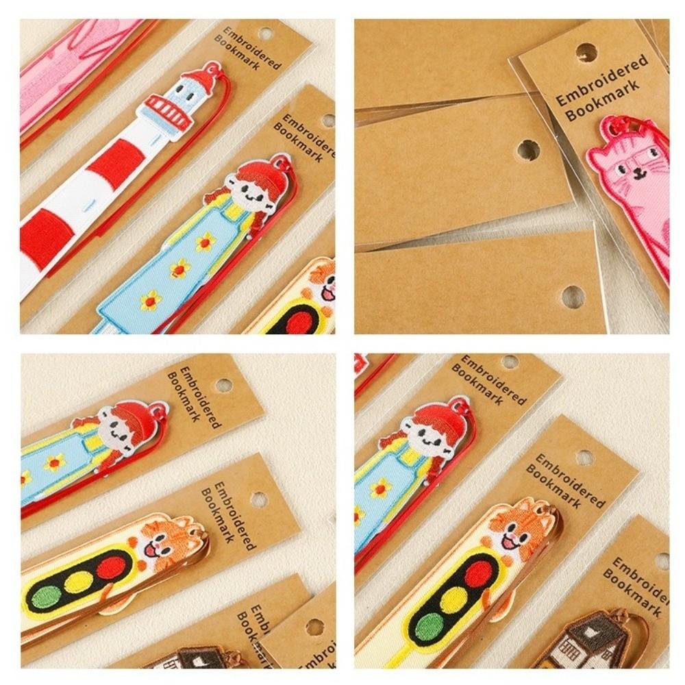 with Rope Embroidery Bookmarks Fabric DIY Decor Cloth Patches Cute Fabric Page Marker  Reading Gift