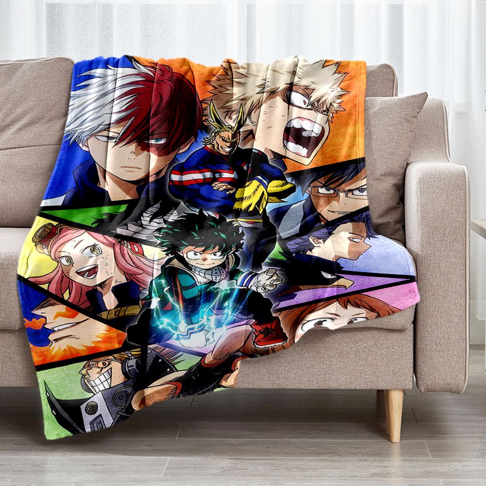 My Hero Academia Theme Printed Blanket - Perfect for Couch, Bed, Travel & Outdoor Use | Machine Washable, Cozy & Durable.