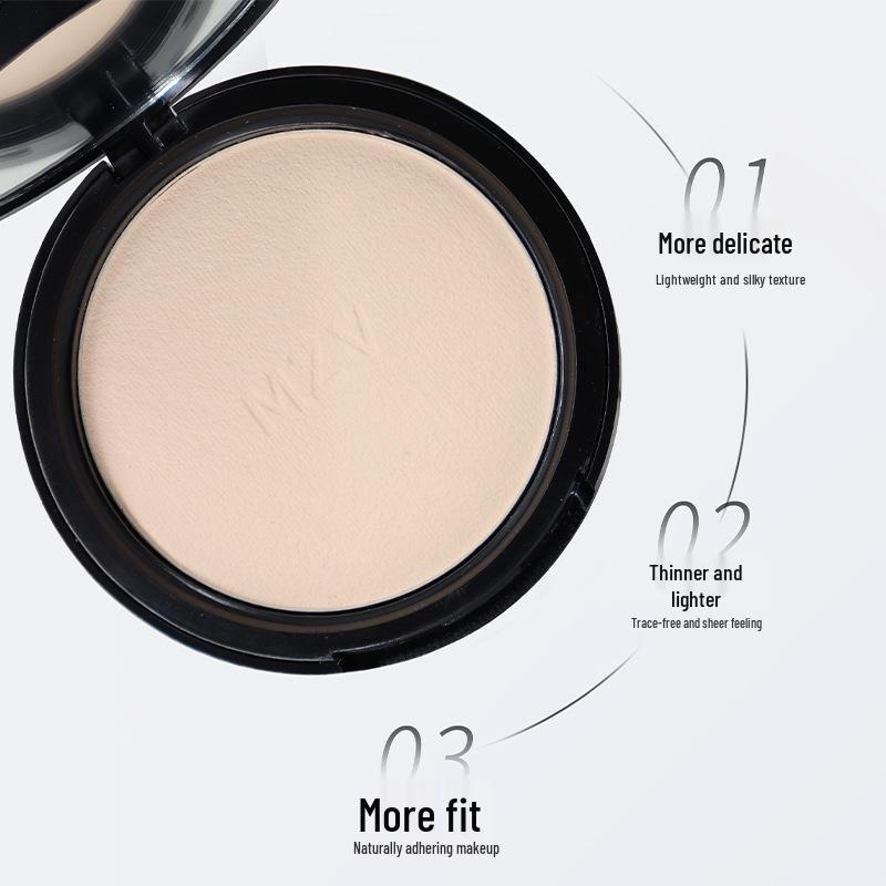 Misty Powder Foundation: Long-lasting, Oil Control, Waterproof & Sweatproof, Brightens Skin, with Stay-Put Setting Compact.