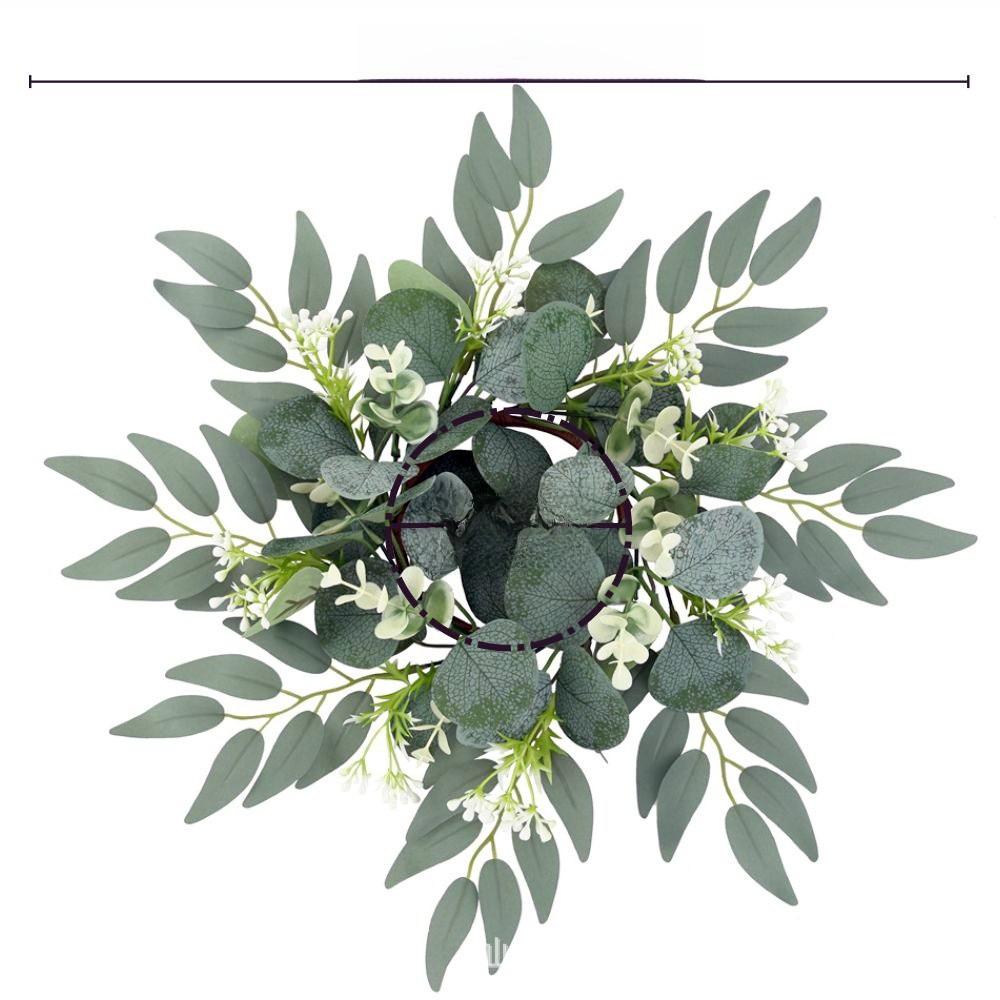 Wreath Leaf Faux Candle Base With Polyester Material For Party And Styling Home