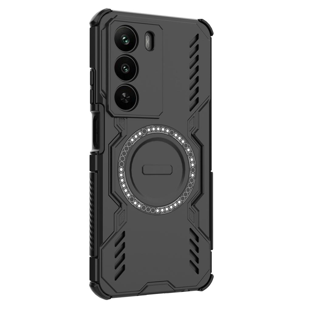 For Realme C73 5G Magnetic Case Butterfly Armor Hollow Heat Dissipation PC+TPU Phone Cover