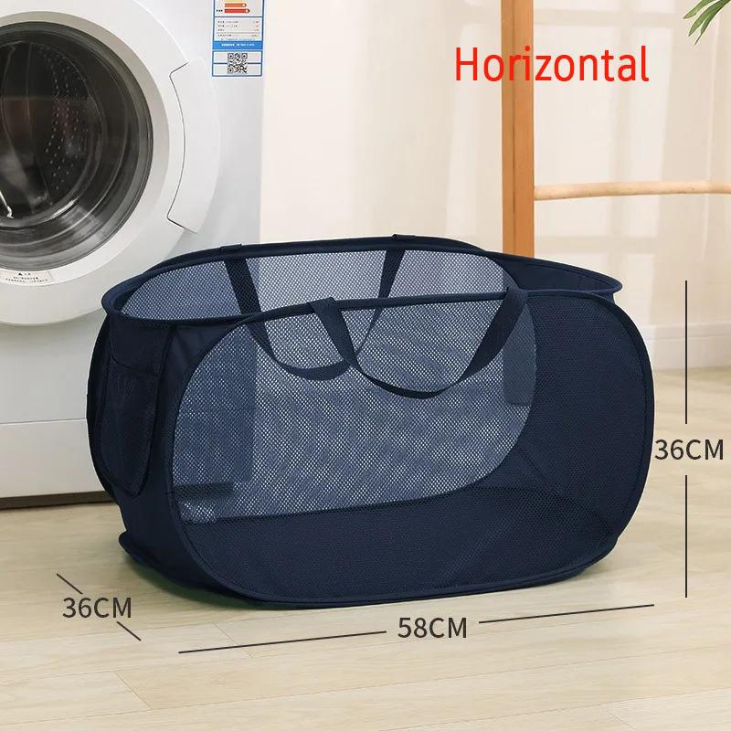 Home Bathroom Mesh Storage Basket Shower Laundry Clothing Dirty Clothes Bag Foldable Portable Business Travel Children's Toy