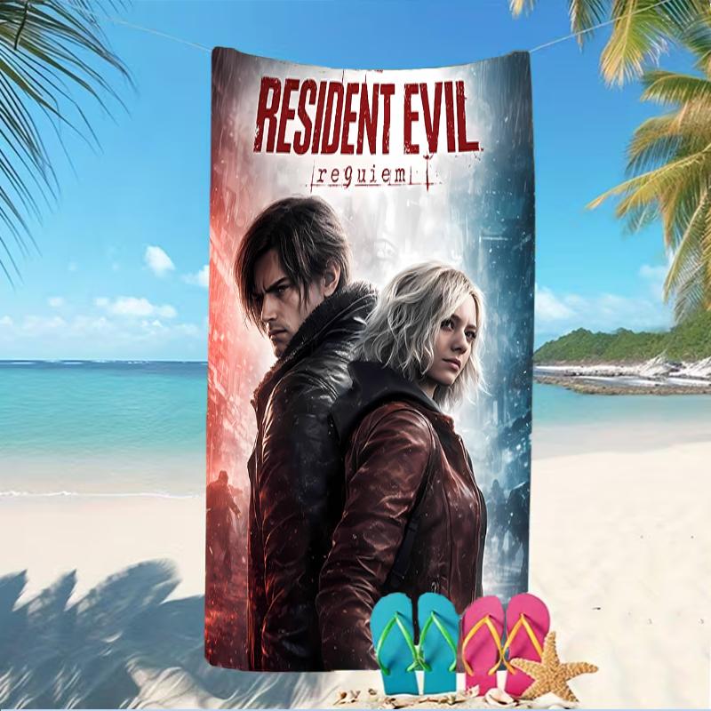 Beach Towel with resident Evil Pattern - soft,absorbent,machine washable Lightweight&Modern,swimming,Travel Essentials
