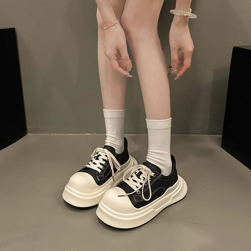 Fashionable Low-top Flat-soled Cross-strap New Casual Sports Shoes Spring/Autumn Thick-soled Comfortable Vulcanized Shoes