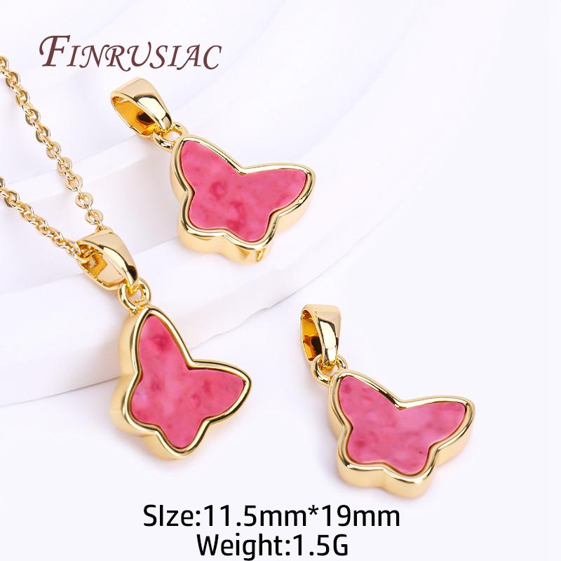 18K Real Gold Plated Turquoise Geometry Pendants For Necklace Making,High Quality Connector Pendants DIY Accessories Wholesale