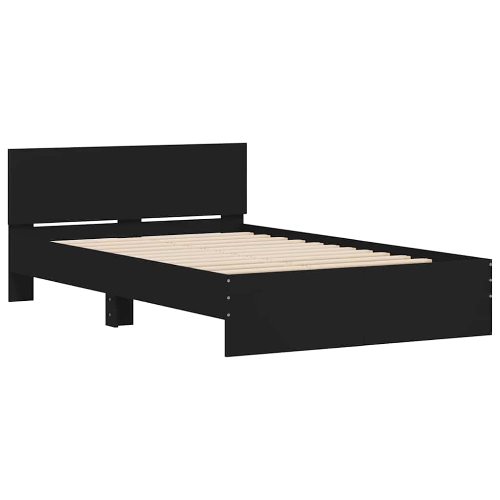 Bed Frame with Headboard Black 120x190 cm