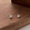 S999 Sterling Silver Shiny Star Stud Earrings for Women - Small, Elegant, Exquisite Ins Style Jewelry