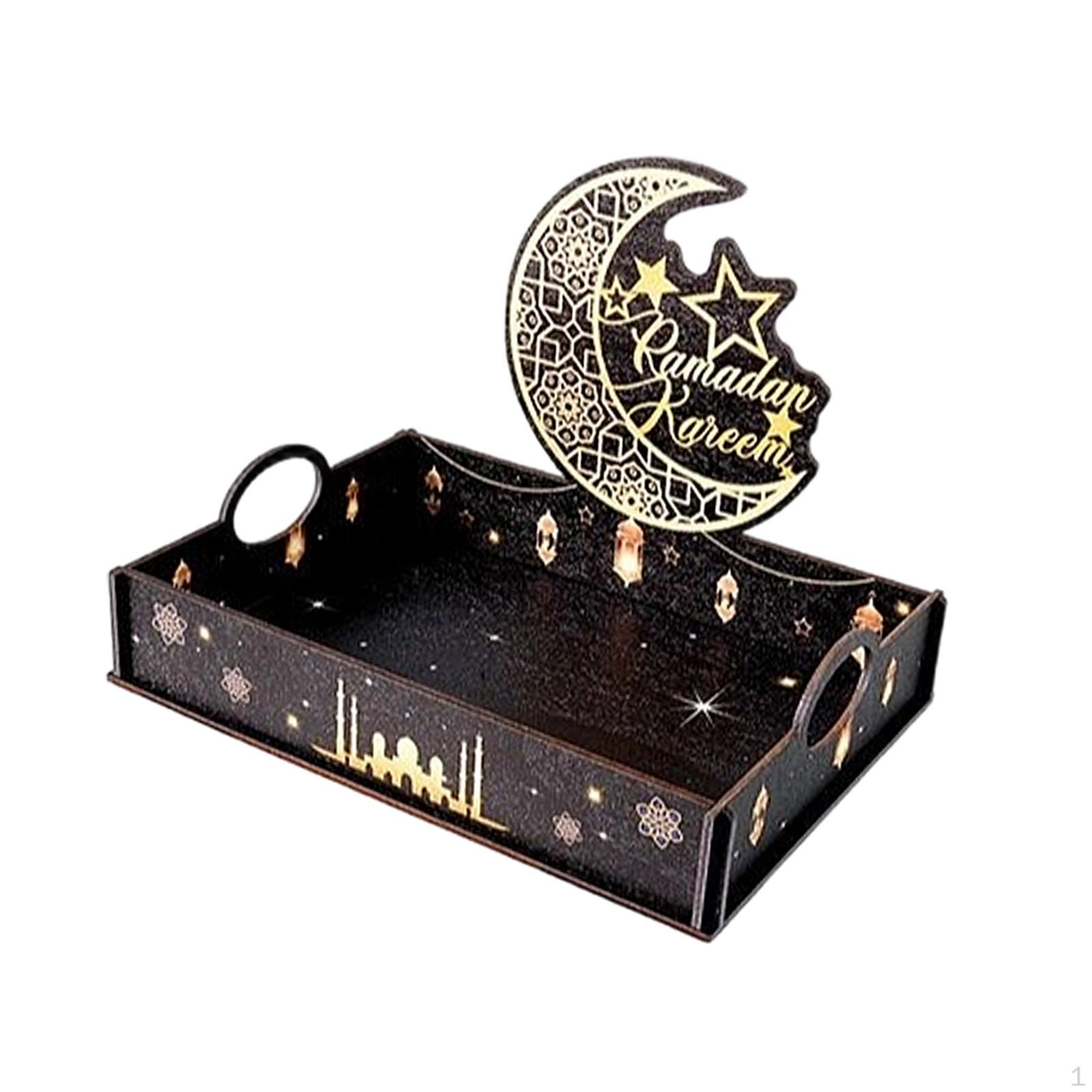 

Ramadan Serving Tray Dish Gift Rectangular Dessert Party Islamic Decorative Table Centerpiece Style A
