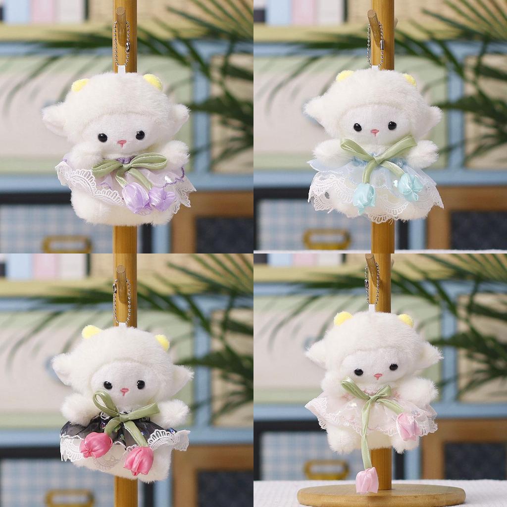 Animal Soft Plush Lamb Ornament With Polyester Filling For Backpack Accessory