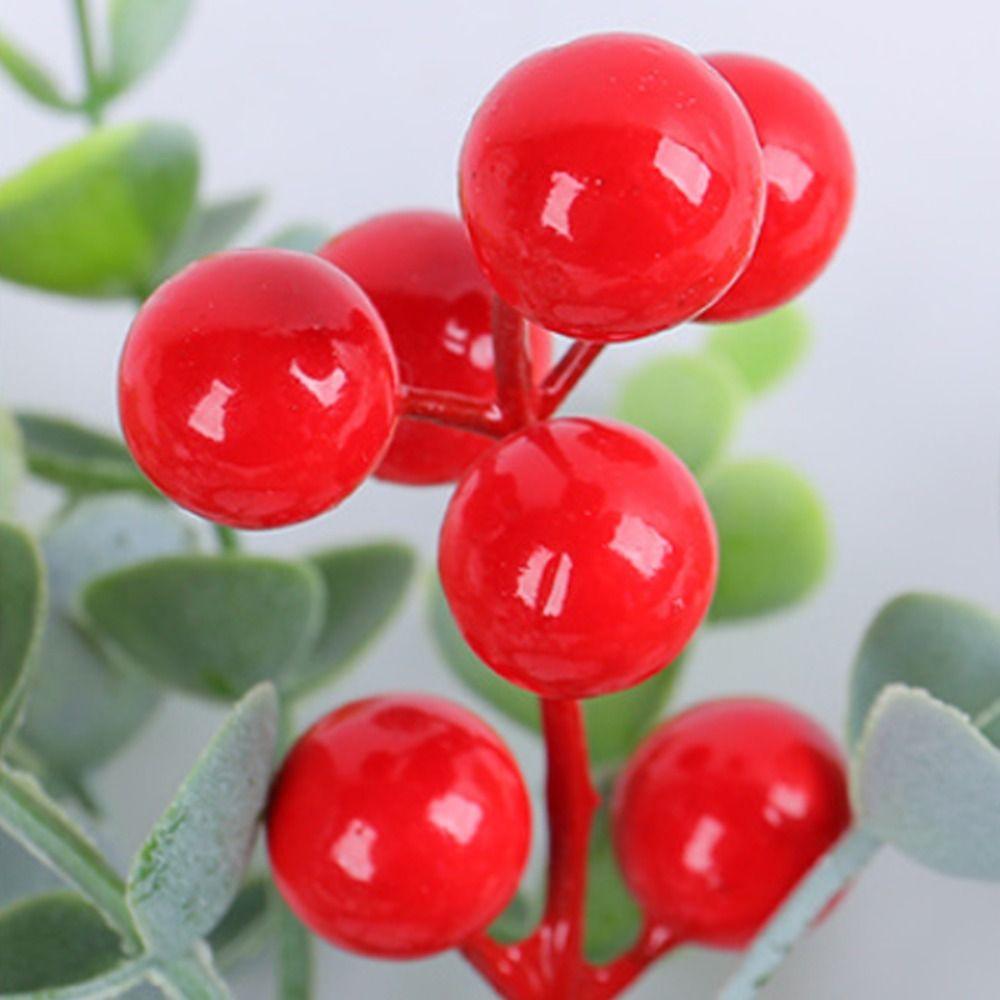 Red Fruit Candlestick Wreath Artificial Flower Eucalyptus Leaves Wreath  Christmas
