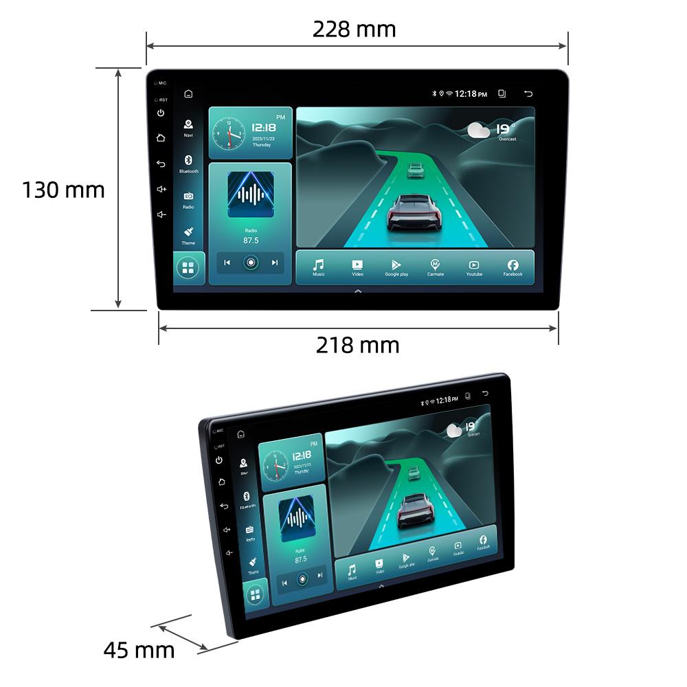 2 Din Univerzální autorádio Bezdrátové Carplay Android Auto 9 palcový GPS navigátor Multimediální přehrávač Wi-Fi FM BT Autorádio
