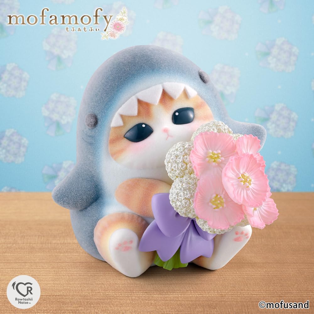 Rowtashii Noise Mofamofy Mofusand Shark Cat 90mm PVC & ABS & Nylon Painted Figure Collectible