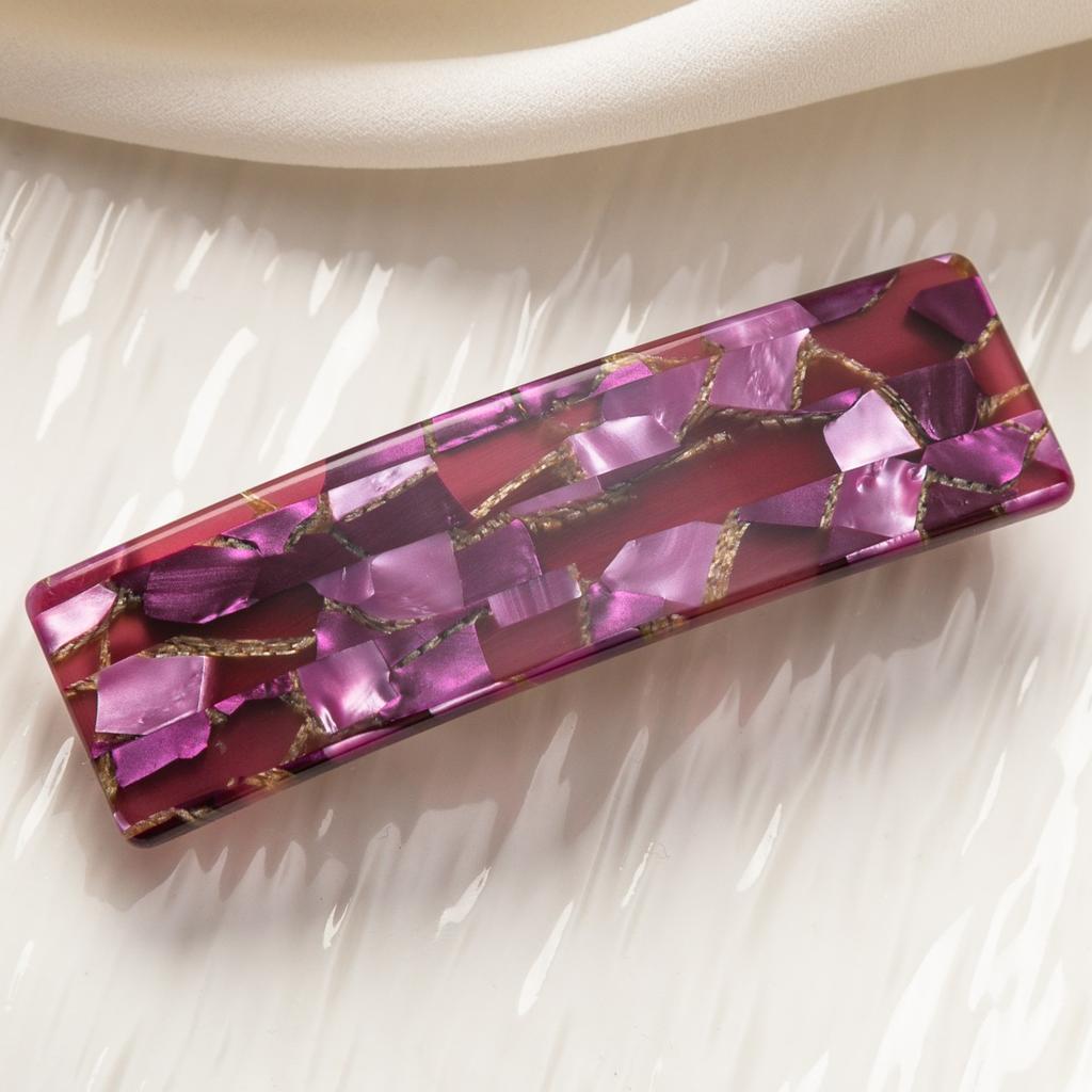 Luxus Haarspangen für Mädchen Acetat-Clips 9 cm lang Ponyhaar Französische Clips Lila Haaraccessoires Elegant