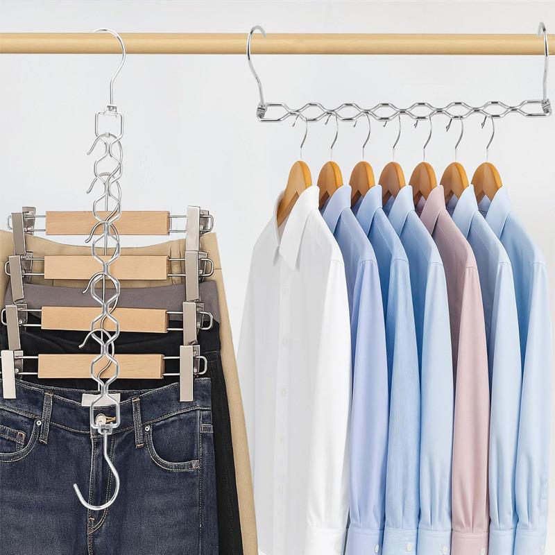 Metal Rotating Hook With 8hole Connector For Closet Organization And Garment Storage
