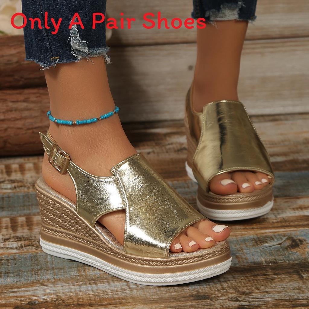 Summer Womens Open Toe Chunky Heel Sandals With Adjustable Buckle For Casual Outfits