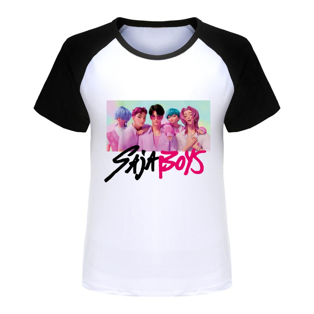 5028 Kids Girls Sajaboys Rumi Zoey Mira Print Raglan Short Sleeves T-Shirt