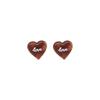 Amber Brown Sugar Korean Sweet Love Charm Earrings - Retro Autumn/Winter Unique Heart Design