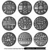 Nail Art Stamping Plates - Star, Polka Dot, Lines, Grid Lace Textures